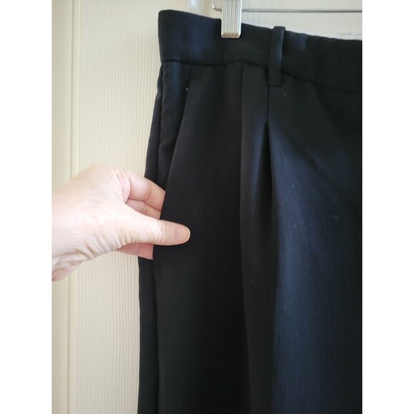 Aritzia Effortless Black Crepe Pants size 16 trousers Pleated wide Quiet luxury - Picture 5 of 12